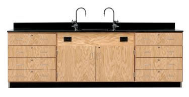 Diversified Spaces Wall Service Bench with Drawers - Epoxy  Top