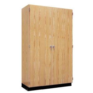 Diversified Spaces Tall Storage Cabinet with 2 Locking Doors - Oak Wood - 22" x 48" x 84"