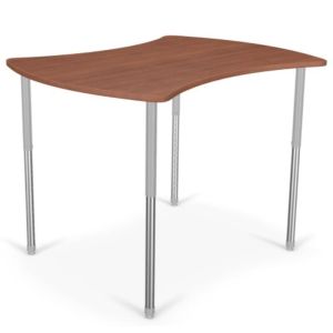 MooreCo Hierarchy Quad Table (Large) – Standing Height Legs (Platinum), 27" – 42"H x 47.4"W x 35.7"D
