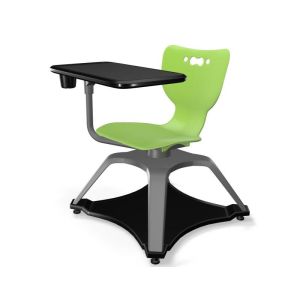 MooreCo Hierarchy Enroll Chair, Armless Shell with Tablet Arm, Cup Holder, and Glides, 30.4"H x 25.6"W x 25.6"D