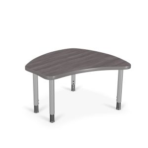 MooreCo Hierarchy Shapes Desk (Standard) – Youth Height Legs (Platinum), 12" – 18"H x 29.9"W x 28.4"D