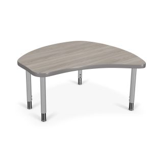 MooreCo Hierarchy Shapes Desk (Large) – Youth Height Legs (Platinum), 12" – 18"H x 34.9"W x 32.5"D