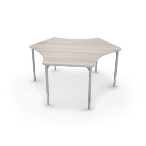 MooreCo Hierarchy CogNitiv Table – Platinum Legs, 22" – 32"H x 64.6"W x 56.5"D