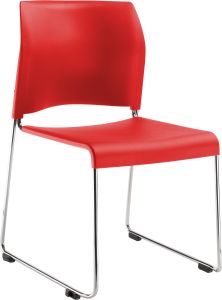 National Public Seating Cafetorium 500 LB Plastic Stack Chair, Red - Model 8817-11-17