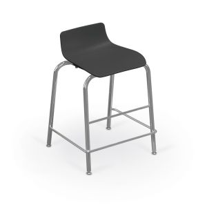 MooreCo Hierarchy Low Back 4-Leg Stool – 30" (Chrome), 35"H × 20.5"W × 19"D