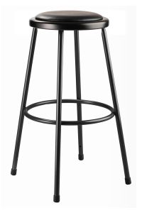 National Public Seating 30" Heavy Duty Vinyl Padded Steel Stool, Black - Model 6430-10