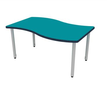 ELO® Tide XL 35"D x 54"L Table with Beveled Lotz Armor Edge™ HPL Top and 2" Adjustable Straight Round Legs