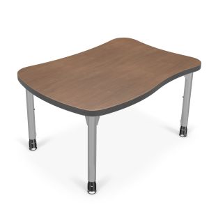 MooreCo Hierarchy Beluga Student Desk – Standard – Platinum Legs, 22" – 32"H x 35"W x 24"D