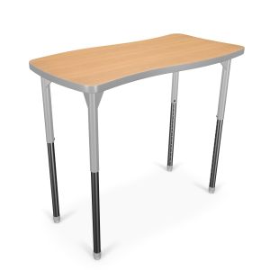 MooreCo Hierarchy Creator Desk – Rectangle (ADA) – Standing Height Legs (Platinum), 27" – 42"H x 40.4"W x 21.5"D