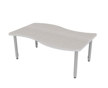 ELO® Tide XL 35"D x 54"L Table with 3mm Edge HPL Top and 2" Universal Junior Adjustable Straight Round Legs