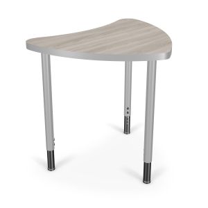 MooreCo Hierarchy Chevron Desk (Small) – Platinum, 22" – 32"H x 30.7"W x 24.5"D