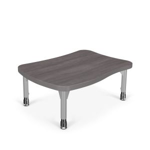 MooreCo Hierarchy Beluga Desk – Small – Youth Height Legs (Platinum), 12" – 18"H x 32"W x 23"D