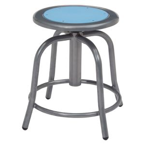 NPS 6800 Series Height Adjustable Gray Swivel Stool-Light Blue