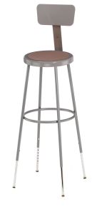 NPS Lab Stool with Backrest - 31"-39" Adjustable Height