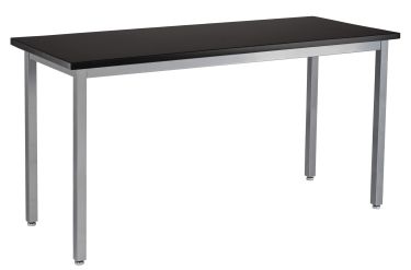 NPS® Steel Fixed Height Science Lab Table, 24 X 48 X 30, Chemical Resistant Top, Grey Frame