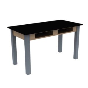Diversified Spaces PerpetuLab Science Lab Table with Book Compartments, Steel Legs, and Epoxy Top - 30" x 48"
