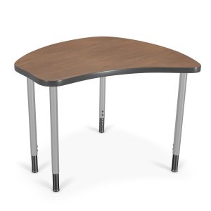 MooreCo Hierarchy Shapes Student Desk – Large – Platinum Legs, 22" – 32"H x 34.9"W x 32.5"D