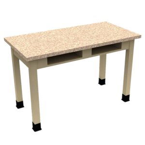 Diversified Spaces PerpetuLab Science Lab Table with Book Compartments, Wood Legs, and ShopTop Top - 30" x 48"