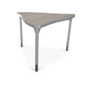 MooreCo Hierarchy Creator Desk – Triangle – Platinum, 22" – 32"H x 36.5"W x 33.1"D