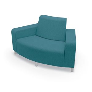 MooreCo Phoeby Indoor Outside Curve Loveseat, Both Arms, Legs