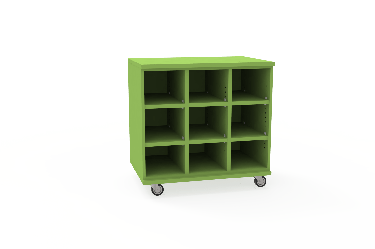 REplay® Mobile Open Base Cabinet Unit with 2 Vertical Dividers, 6 Adjustable Shelves, and Casters - 36"W x 23"D x 35.5"H