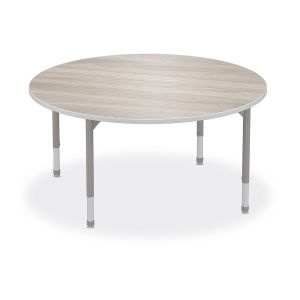 MooreCo Hiearchy Round Activity Table, Standard Height Platinum Legs, 22" – 32"H x 36"W x 36"D