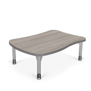 MooreCo Hierarchy Beluga Desk – Standard – Youth Height Legs (Platinum), 12" – 18"H x 35"W x 24"D