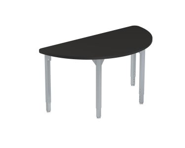 NPS® Heavy-Duty Height Adjustable Activity Table, 48" Semicircle, Chem-Res Top, Grey Legs