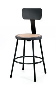 4 PACK NPS Black Lab Stool with Backrest - 24" Seat Height