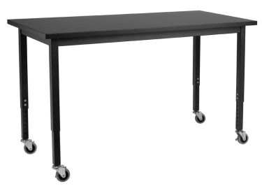 NPS Height Adjustable Chemical Resistant Top Science Table with Wheels-24" W x 48" L