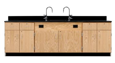 Diversified Spaces Wall Service Bench with Cabinets & Drawers - Epoxy Top
