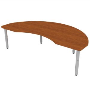 ELO® Kidney 36"D x 72"L Table with 3mm Edge HPL Top and 2" Universal Junior Pin Adjustable Straight Round Legs