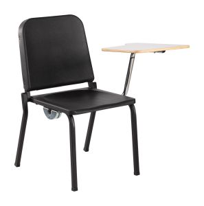 National Public Seating 8200 Series Melody Music Chair for Band and Orchestra with Left Tablet Arm, Black Chair and Grey Nebula Tablet Arm - Model 8210/TA82L