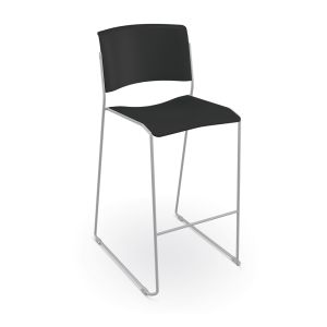 MooreCo Akt Stacking Stool - Black, 42.6" H x 20.4" W x 24" D