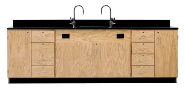 Diversified Spaces Wall Service Bench with Multi-Storage - Epoxy Top
