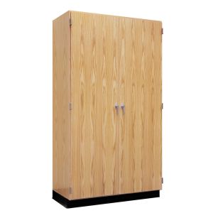 Diversified Spaces Tall Storage Cabinet with 2 Locking Doors - Oak Wood - 22" x 36" x 84"