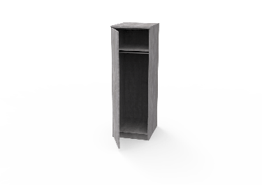 REplay® Modular Tall Wardrobe Cabinet Unit with Left Hinged Single Door, 1 Fixed Shelf, 1 Clothing Rod, Deadbolt Lock, and Adjustable Levelers - 24"W x 23"D x 72"H