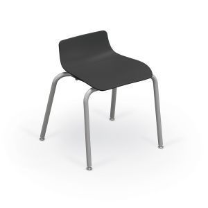 MooreCo Hierarchy Low Back 4-Leg Chair – 18" (Platinum), 21.5"H × 20"W × 19"D