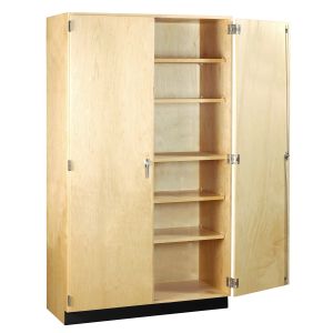 Diversified Spaces Tall Storage Cabinet with 2 Locking Doors - Maple Wood - 22" x 48" x 84"