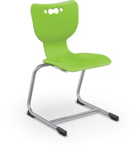 MooreCo Hierarchy Cantilever School Chair, 18" Height, Chrome Frame, Lime Shell