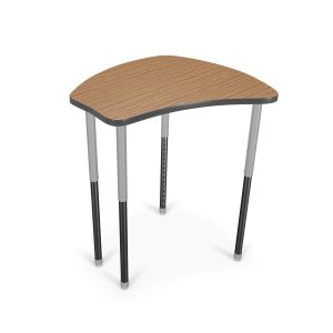 MooreCo Hierarchy Shapes Desk (Standard) – Standing Height Legs (Platinum), 27" – 42"H x 29.9"W x 28.4"D
