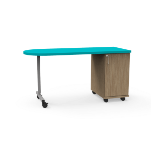 Appleton Teacher's Desk with 3mm Edge HPL Shaped Top, Adjustable Shelf Cabinet on Right Hand Side, UNET Leg, 60" W x 24" D