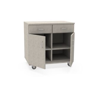 REplay® Mobile Base Cabinet Unit with Top-Split Drawers Over Double Doors, 1 Vertical Divider, 2 Adjustable Shelves, and Casters - 36"W x 23"D x 35.5"H
