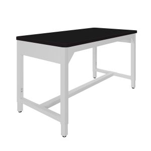 Diversified Spaces Adjustable Fab-Lab Workbench - Black Laminate Top - Gray Frame - 30" x 72"