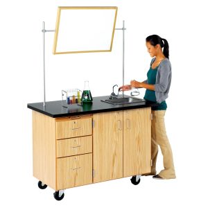 Diversified Spaces Mobile Instructor's Desk with Sink & Fixtures