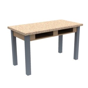 Diversified Spaces PerpetuLab Science Lab Table with Book Compartments, Steel Legs, and ShopTop Top - 30" x 72"