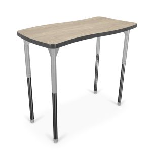 MooreCo Hierarchy Creator Desk – Rectangle – Standing Height Legs (Platinum), 27" – 42"H x 32.1"W x 21.4"D