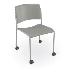 MooreCo Akt 4-Leg Chair with Soft Casters - Morning Fog, 30" H x 20" W x 22.5" D