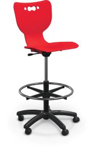MooreCo Hierarchy Stool with 5-Star Base - Red