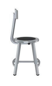 NPS® 18" Titan 1000 LB Stool, Black Steel Seat and Backrest, Grey Frame